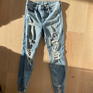 American eagle high waisted ripped jean